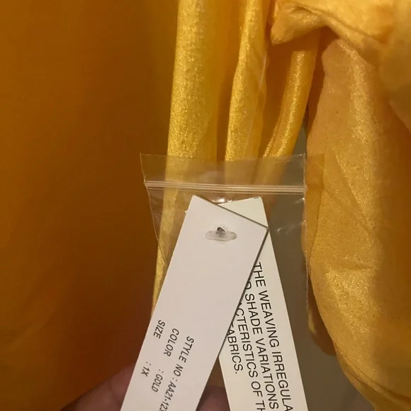 NWT “STAND IN STYLE”  Yellow Button-Up Sheer/LINEN/POLYESTER BLEND Dress 1X - Picture 7 of 11